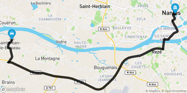 Itinéraire vers Nantes