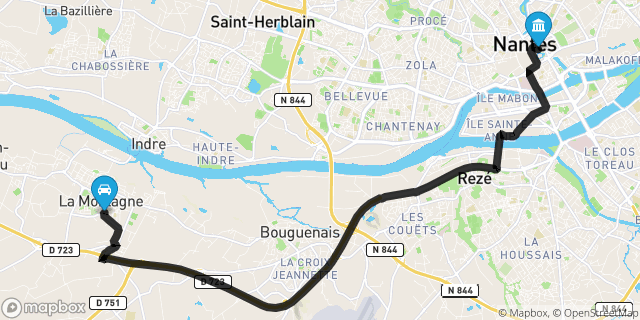 Itinéraire vers Nantes