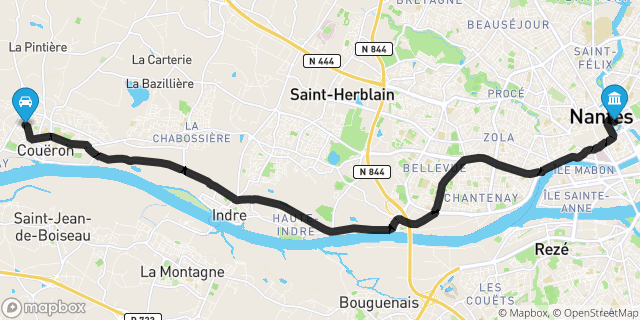 Itinéraire vers Nantes