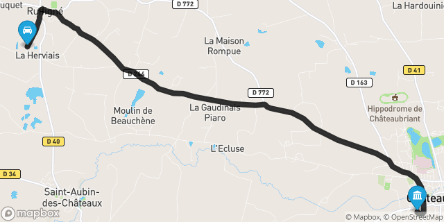 Itinéraire vers Châteaubriant