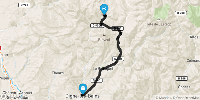 Itinéraire vers Digne-les-Bains