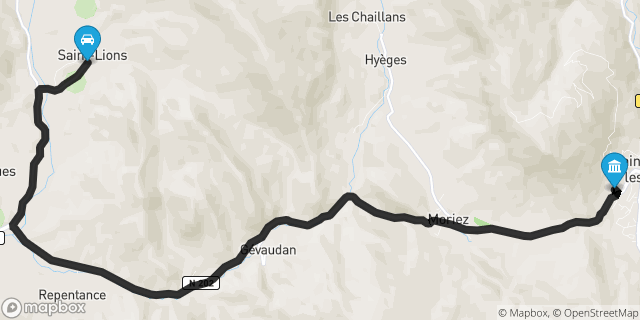 Itinéraire vers Saint-André-les-Alpes
