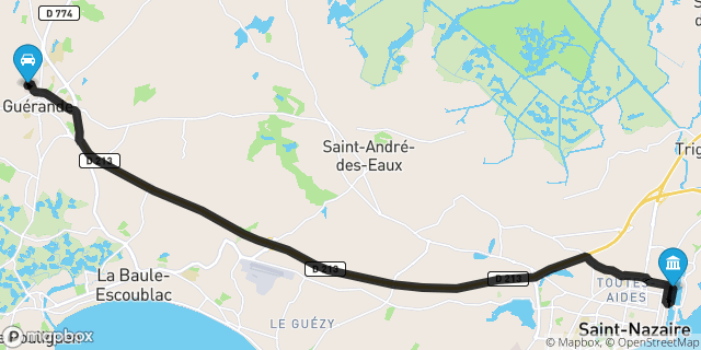 Itinéraire vers Saint-Nazaire