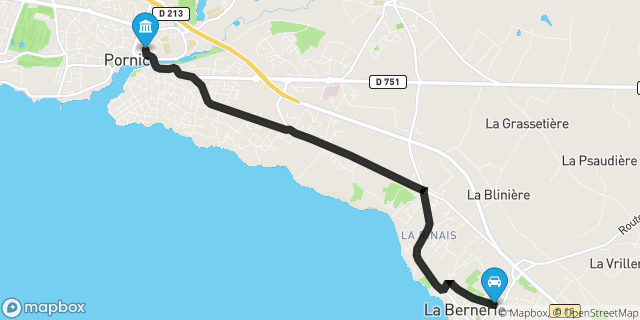 Itinéraire vers Pornic