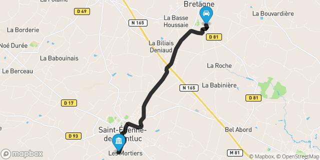 Itinéraire vers Saint-Étienne-de-Montluc