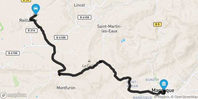 Itinéraire vers Manosque