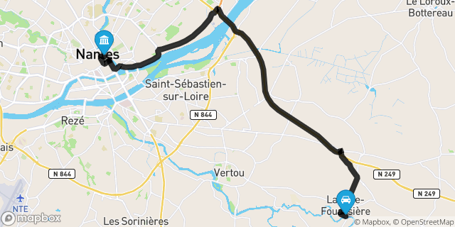 Itinéraire vers Nantes