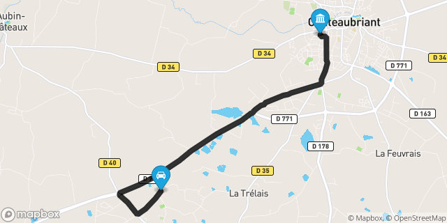 Itinéraire vers Châteaubriant