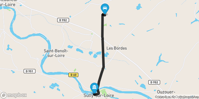 Itinéraire vers Sully-sur-Loire