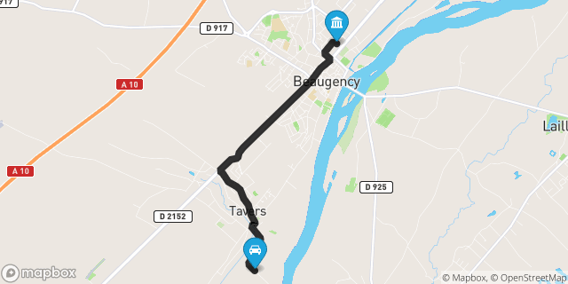Itinéraire vers Beaugency