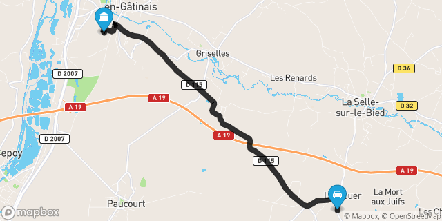 Itinéraire vers Ferrières-en-Gâtinais