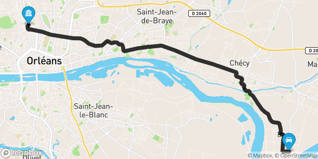 Itinéraire vers Orléans