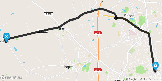 Itinéraire vers Orléans