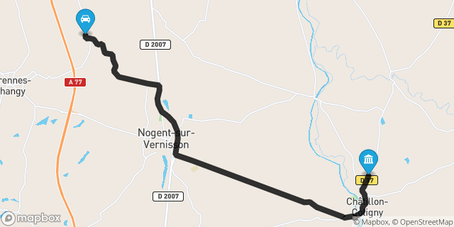 Itinéraire vers Châtillon-Coligny