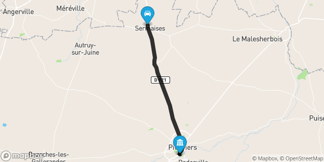 Itinéraire vers Pithiviers
