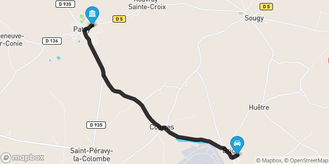 Itinéraire vers Patay