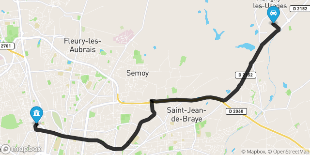 Itinéraire vers Orléans