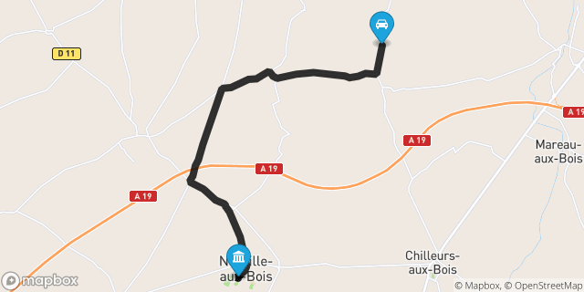 Itinéraire vers Neuville-aux-Bois