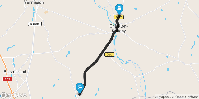 Itinéraire vers Châtillon-Coligny