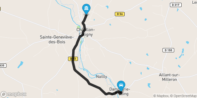 Itinéraire vers Châtillon-Coligny