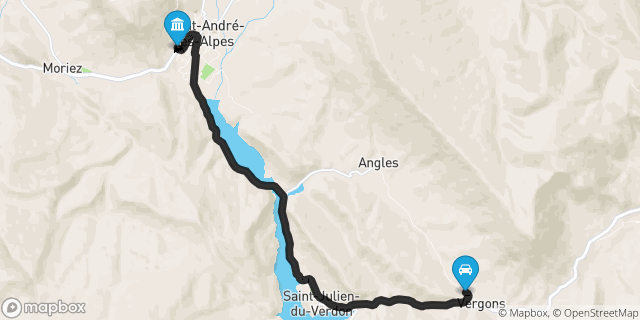 Itinéraire vers Saint-André-les-Alpes