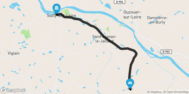 Itinéraire vers Sully-sur-Loire
