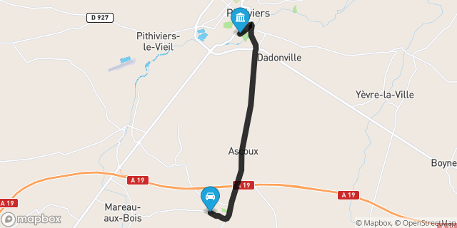 Itinéraire vers Pithiviers