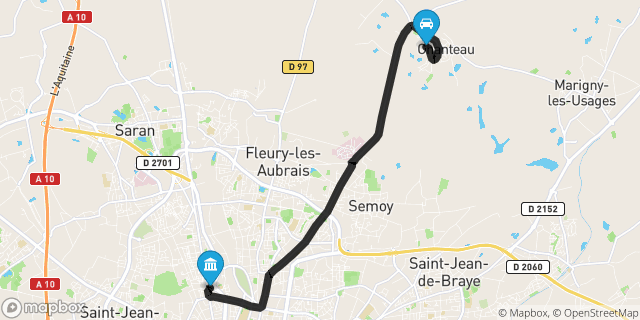 Itinéraire vers Orléans