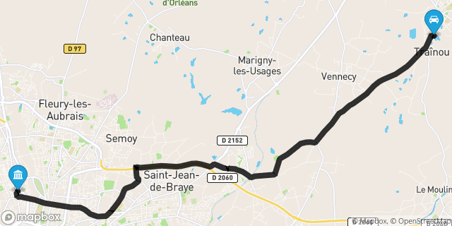 Itinéraire vers Orléans