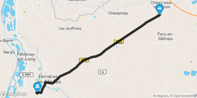 Itinéraire vers Ferrières-en-Gâtinais