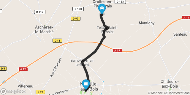 Itinéraire vers Neuville-aux-Bois