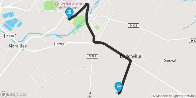 Itinéraire vers Pithiviers