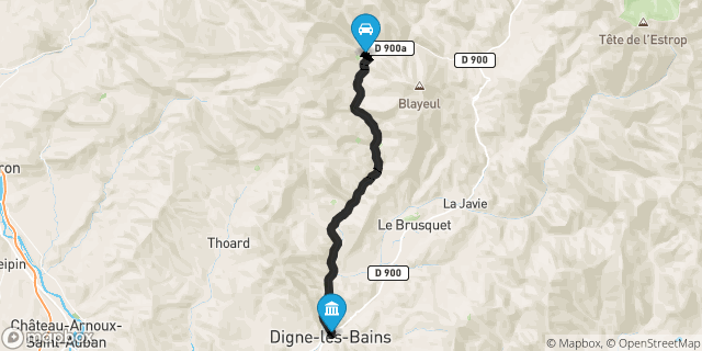 Itinéraire vers Digne-les-Bains