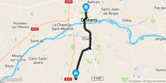 Itinéraire vers Orléans