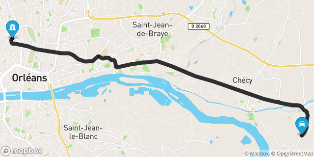 Itinéraire vers Orléans
