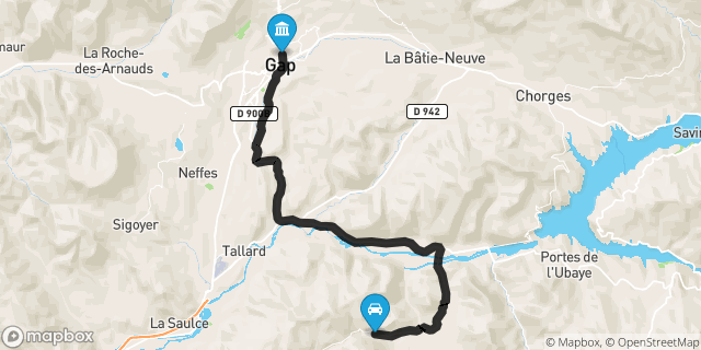 Itinéraire vers Gap