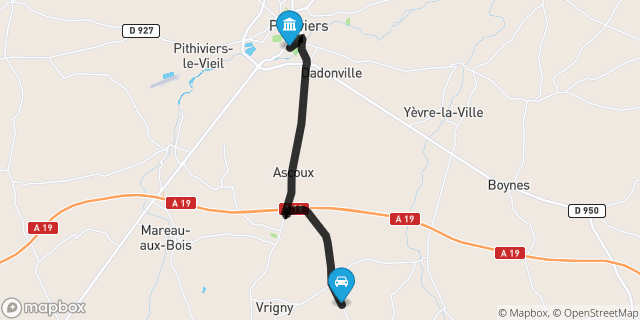 Itinéraire vers Pithiviers