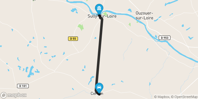 Itinéraire vers Sully-sur-Loire