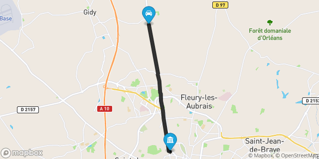 Itinéraire vers Orléans
