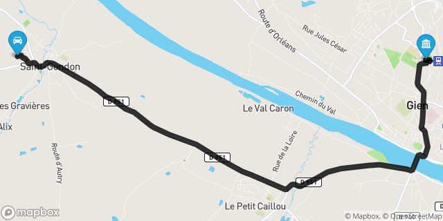 Itinéraire vers Gien