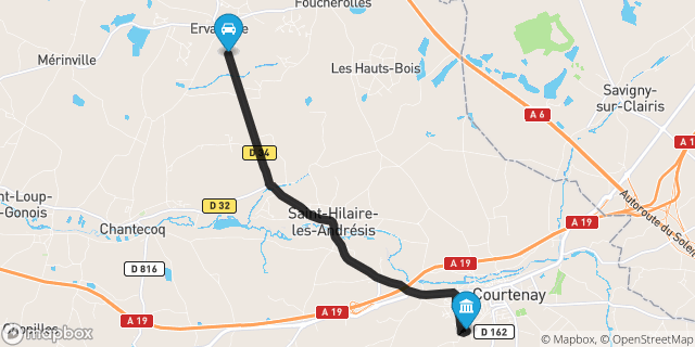 Itinéraire vers Courtenay