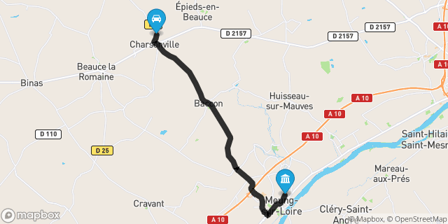 Itinéraire vers Meung-sur-Loire