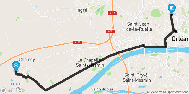 Itinéraire vers Orléans