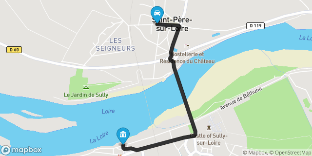 Itinéraire vers Sully-sur-Loire