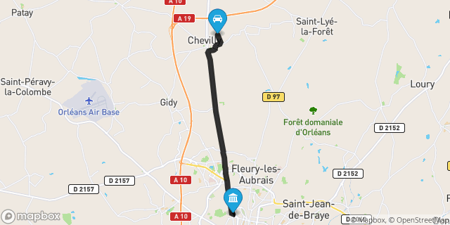 Itinéraire vers Orléans