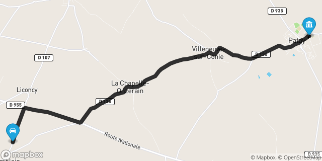 Itinéraire vers Patay