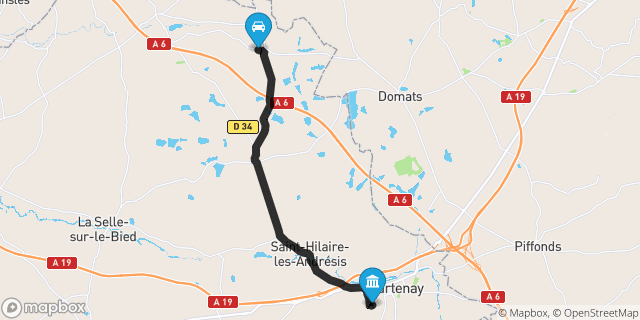 Itinéraire vers Courtenay