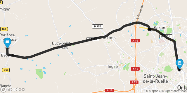 Itinéraire vers Orléans