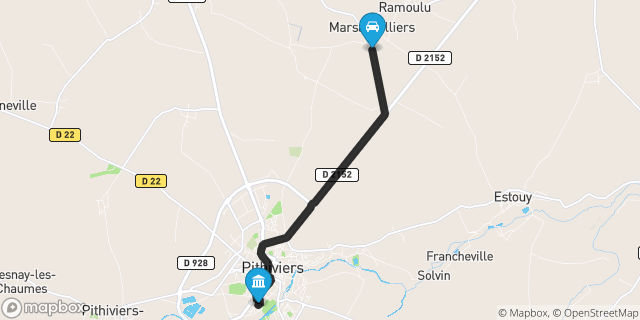 Itinéraire vers Pithiviers