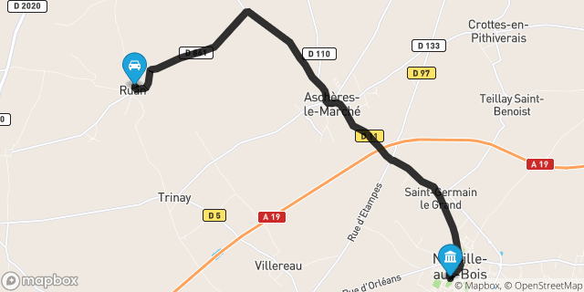 Itinéraire vers Neuville-aux-Bois